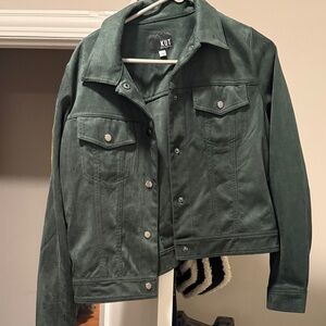 Kut from the Kloth Women's Dark Green Suede Jacket
